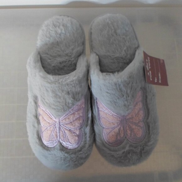 Grey Slippers with Butterfly Design - Picture 5 of 5